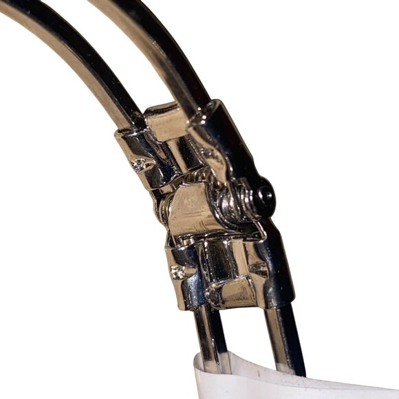 Silver-Tone Crystal-Encrusted Flower Bracelet Cuff - Picture 4 of 8